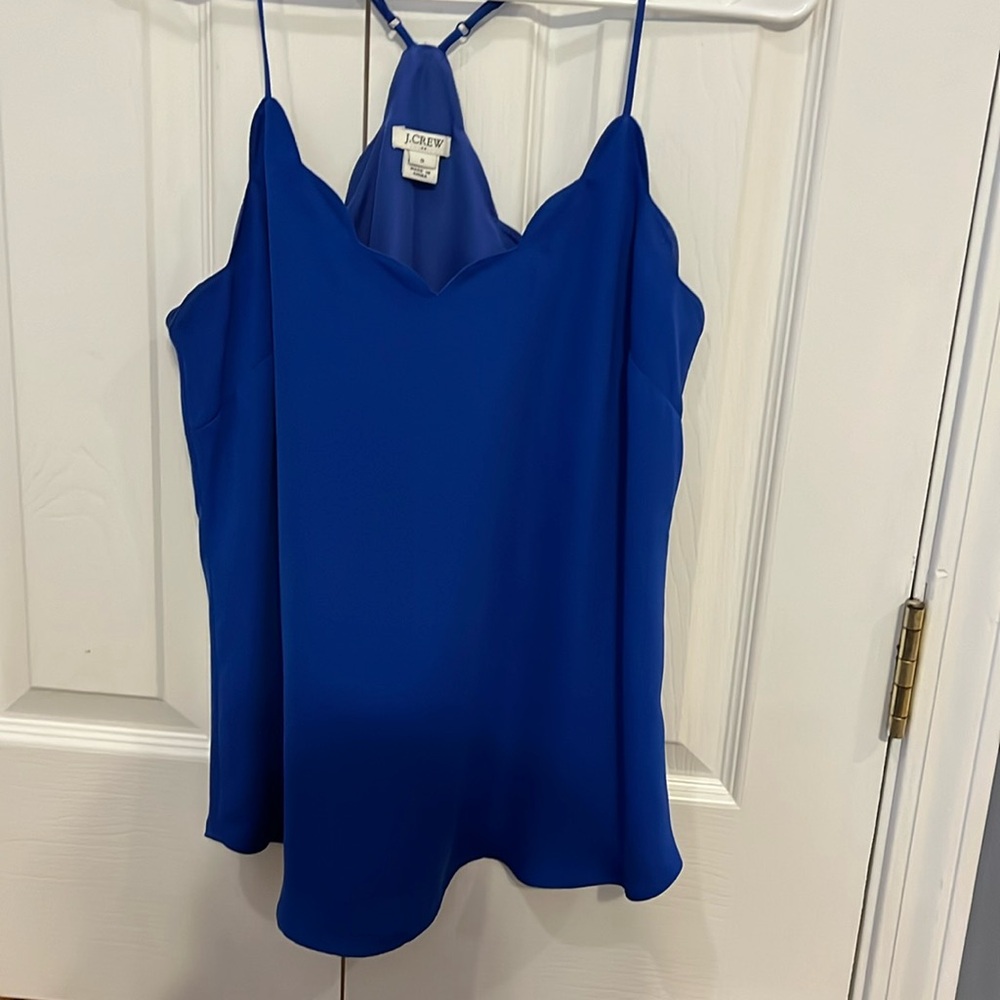 Blue scalloped jcrew blouse / shell
